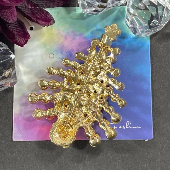Christmas Tree Lapel Pin Rhinestone Sparkle Badge Brooch Accessories Jewelry Pin - Picture 5 of 6